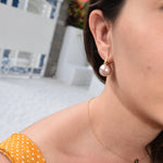 Big Pearl Dangle Earrings [.925 Sterling Silver] - Bridal / Wedding / Ballroom / Gala