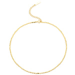 Choker Necklace - Thin Dainty Chain [.925 Sterling Silver w/ 18K Gold Plating]