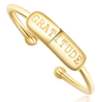 Stacking Ring [ENGRAVED w/ "Gratitude"] - 18k Gold Plating - ADJUSTABLE