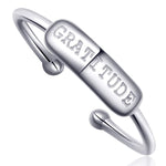 Stackable Ring [ENGRAVED w/ "Gratitude"] - [.925 Sterling Silver] - ADJUSTABLE Size