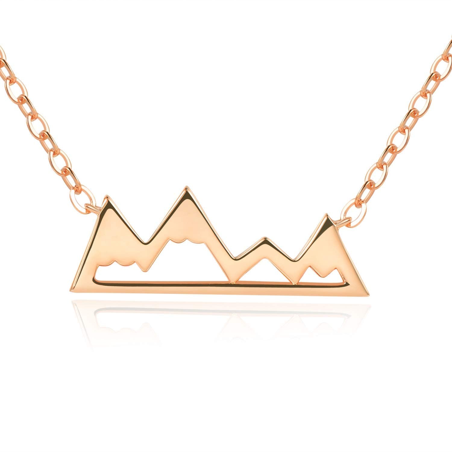 Snowy Mountain Necklace - [Gift Ready] - 18k Rose Gold - 18" Chain