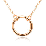 Open Circle Necklace ["Circle of Friends"] - 18k Rose Gold Plating - 18”