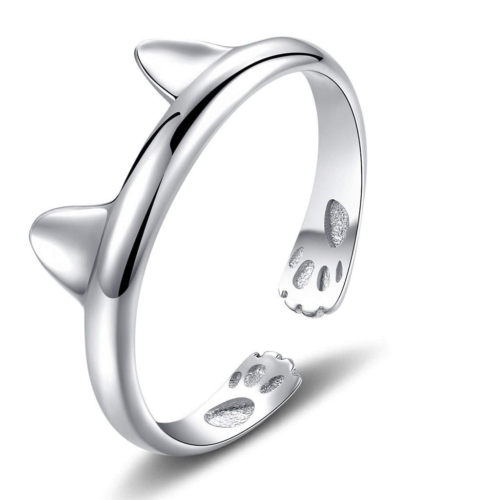 Kitty Cat "Perky Ears" [.925 Sterling Silver] - ADJUSTABLE Ring