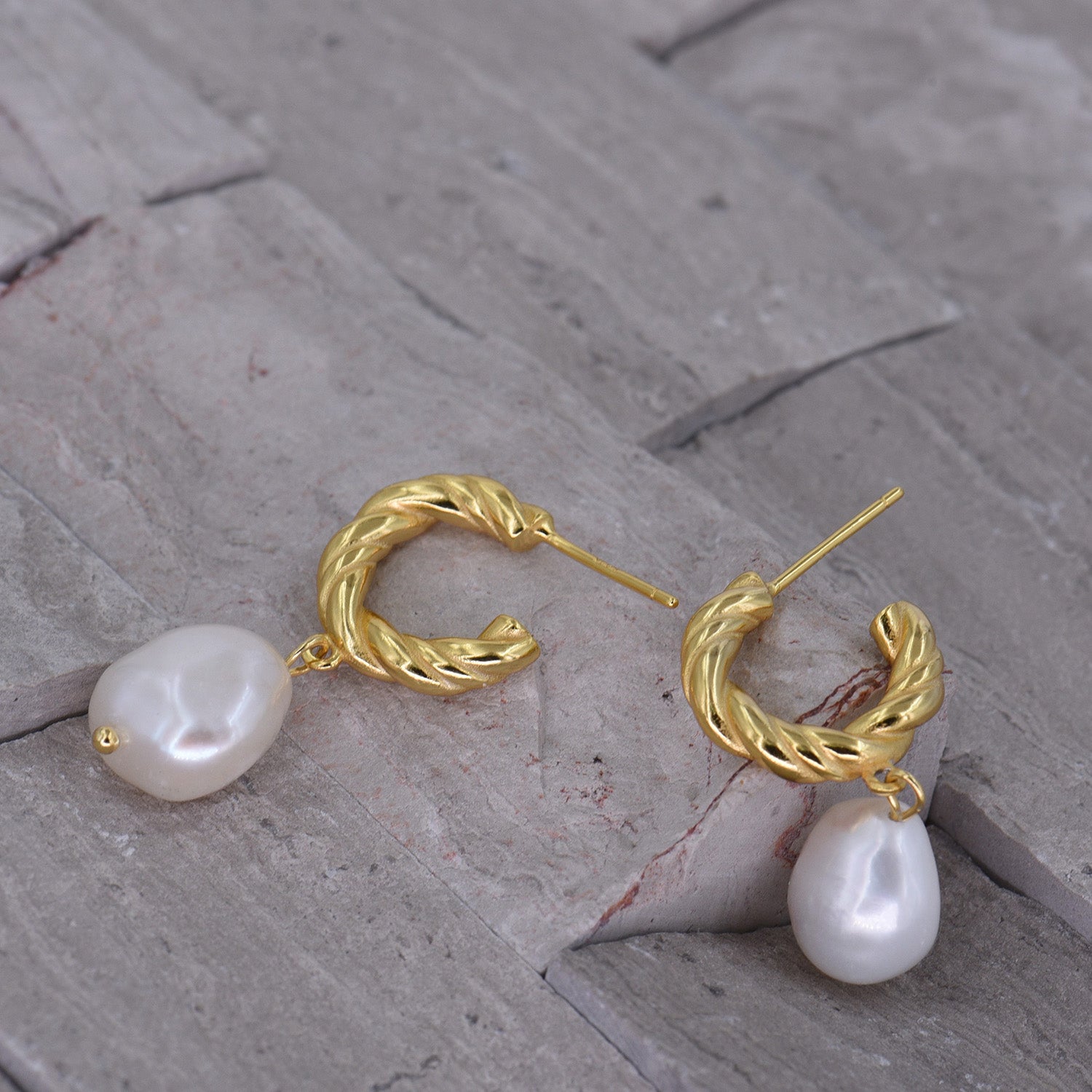Baroque Pearl Earrings [18K Gold Plated - .925 Sterling Silver]