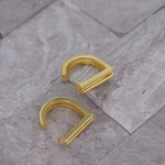 Gold Ear Cuff [Dual Double Band] - .925 Sterling Silver Double Hoop Cartilage Wrap Earring