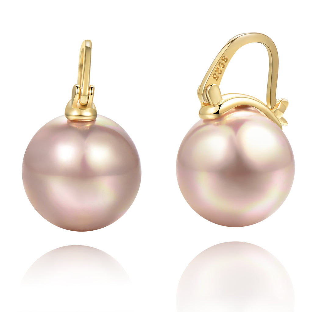 Big Pearl Dangle Earrings [18K Gold Plated - .925 Sterling Silver]