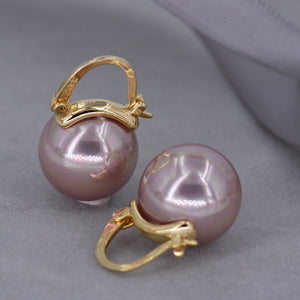 Big Pearl Dangle Earrings [18K Gold Plated - .925 Sterling Silver]