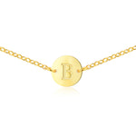 Gold Initial Necklace [ Letter B ] - .925 Sterling Silver [18K Gold Plated] [14 Inch]