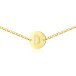Gold Monogram Necklace [ Letter D ] - .925 Sterling Silver [18K Gold Plated] Chain [14 Inch]