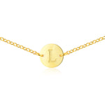Monogrammed Initial Necklace [ Letter L ] - .925 Sterling Silver [18K Gold Plated] - [14 Inch]