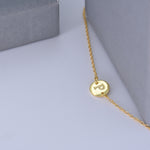Short Initial Necklace [ Letter P ] - .925 Sterling Silver [18K Gold Plated]