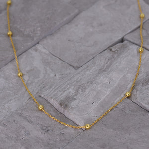 Satellite Bead Choker Necklace - [.925 Sterling Silver w/ 18K GOLD Plating]