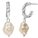 Baroque Pearl Earrings [.925 Sterling Silver] - Vintage / Art Deco / Gala / Evening Wear